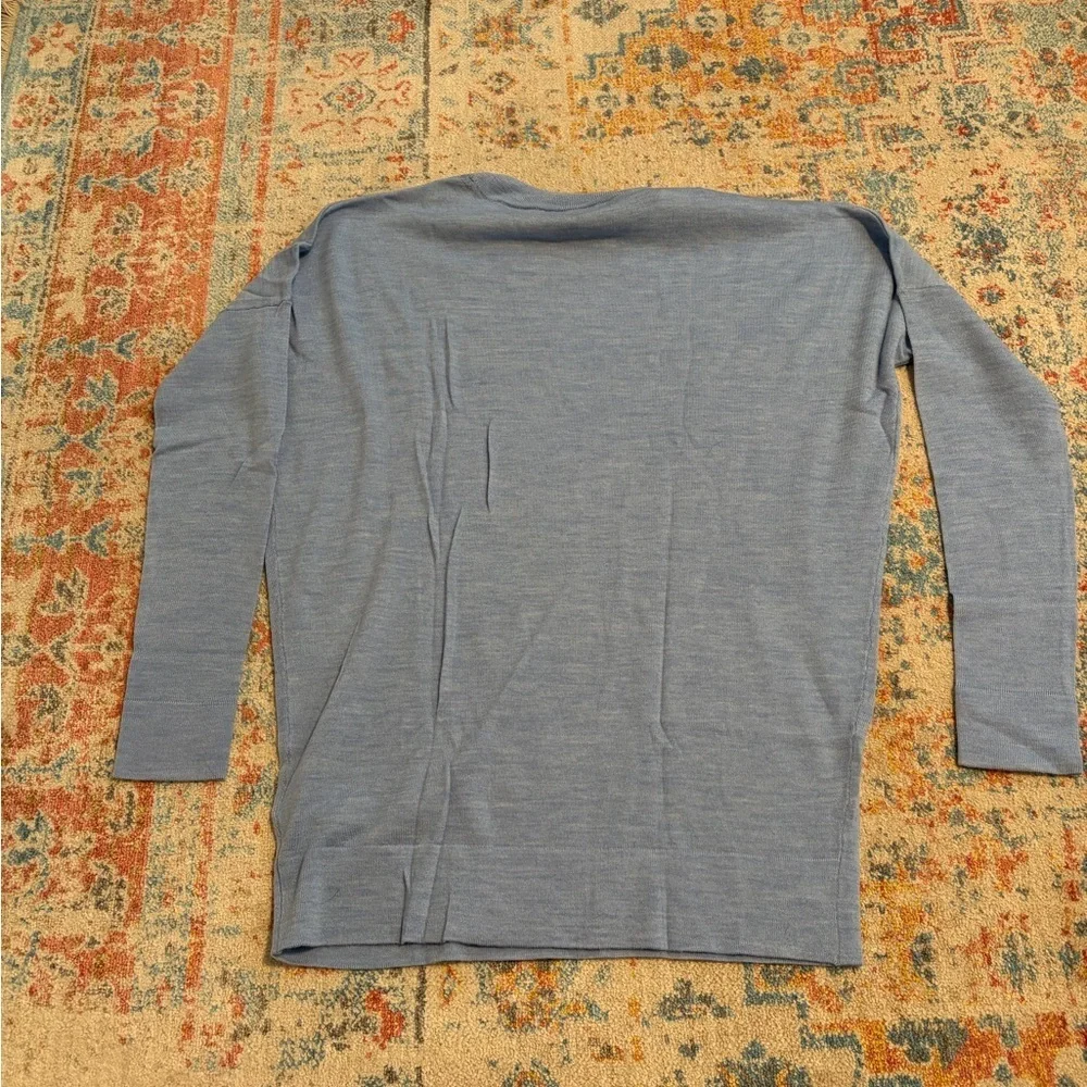 NWT J.Crew 100% merino wool sky blue crewneck sweater